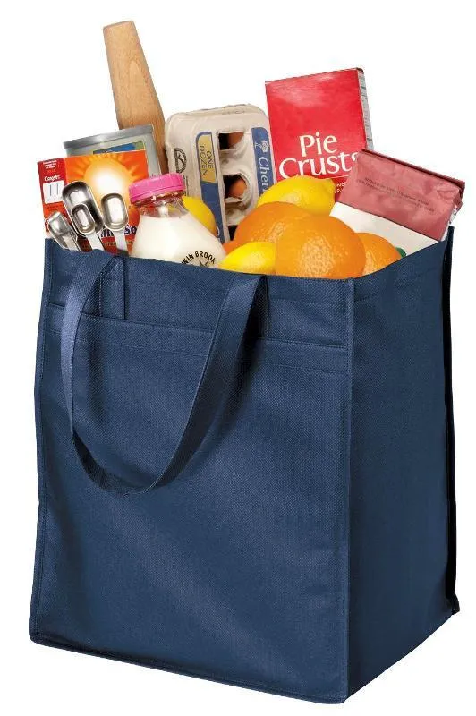 10" Extra-Wide Bottom Grocery Shopping Tote Bag