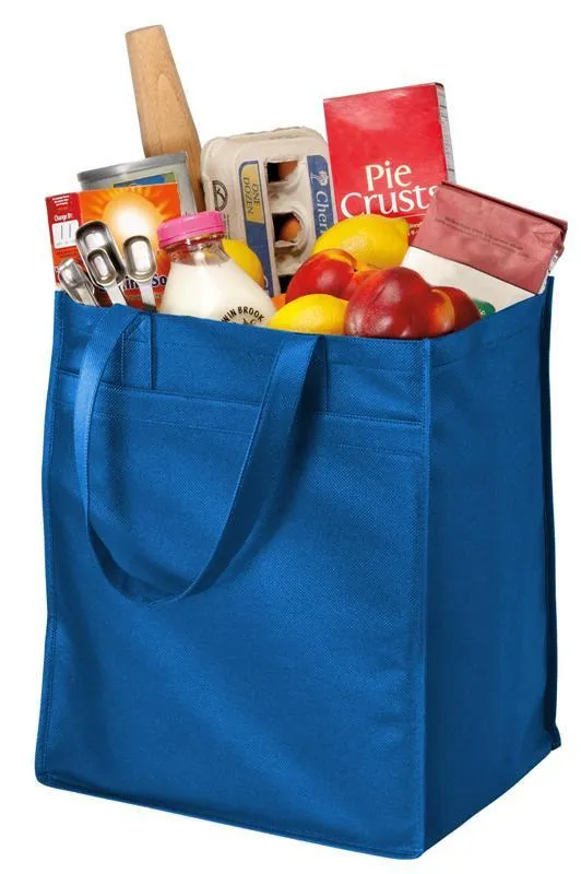 10" Extra-Wide Bottom Grocery Shopping Tote Bag