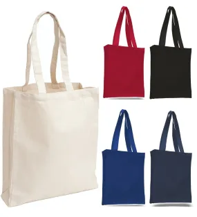 12 ct Affordable Canvas Tote Bag / Book Bag with Gusset - By Dozen