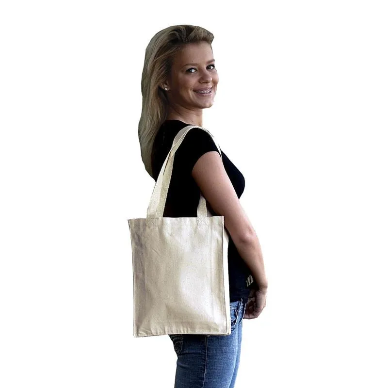 12 ct Affordable Canvas Tote Bag / Book Bag with Gusset - By Dozen