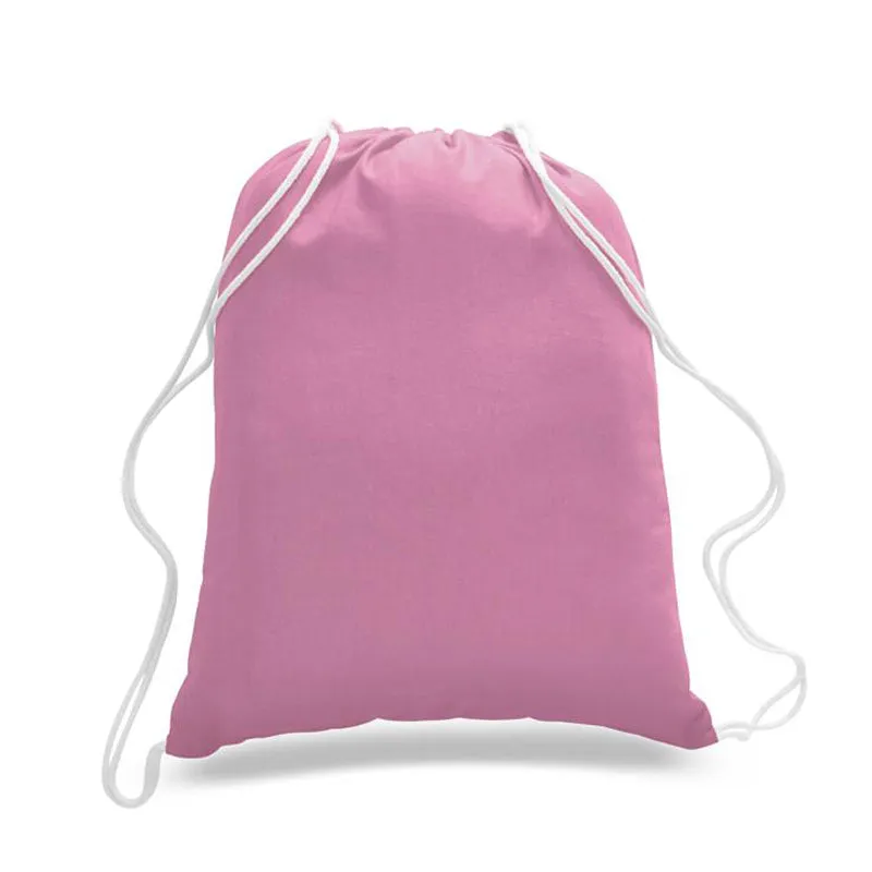 12 ct Economical Sport Cotton Drawstring Bag Cinch Packs - By Dozen