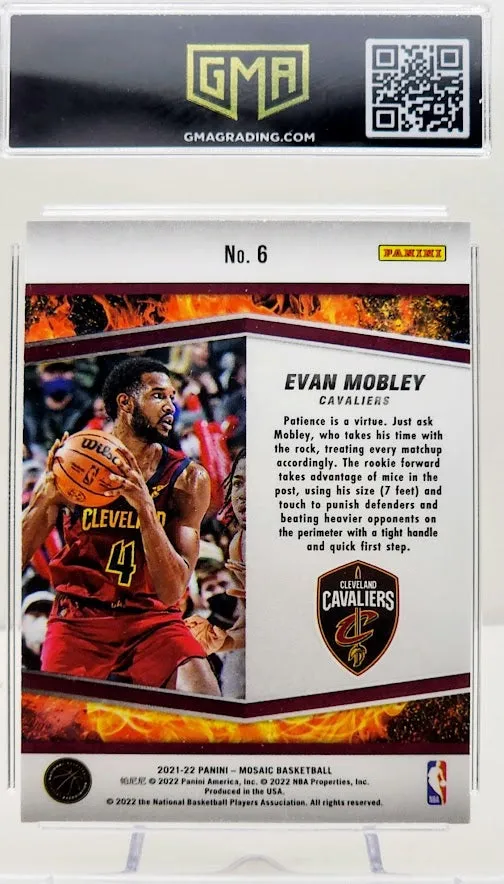 2021-22 Panini Mosaic Rising Stars Mosaic Prizm Evan Mobley #6 Rookie RC GMA 8.5 NM-MT