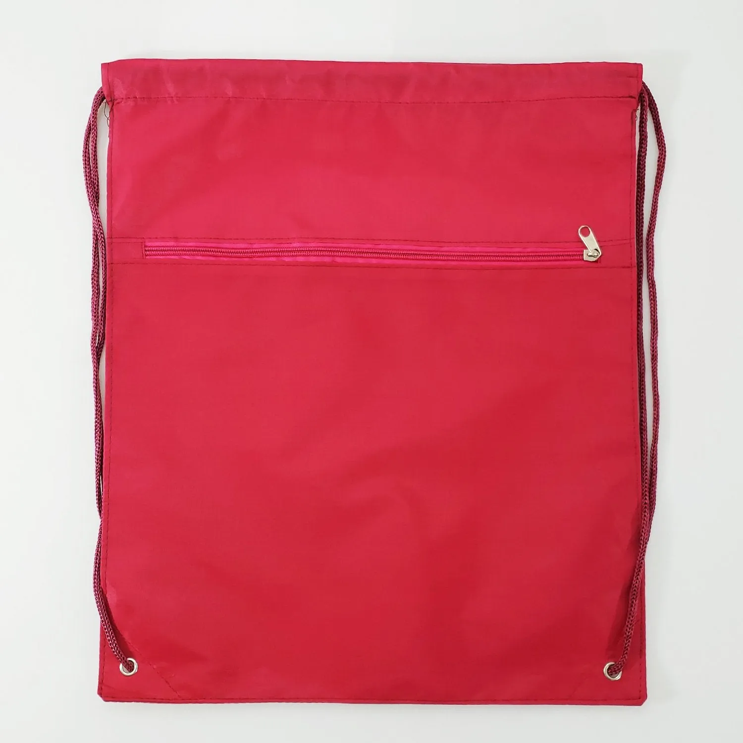 216 ct Promotional Polyester Drawstring Bags with Front Pocket - By Case