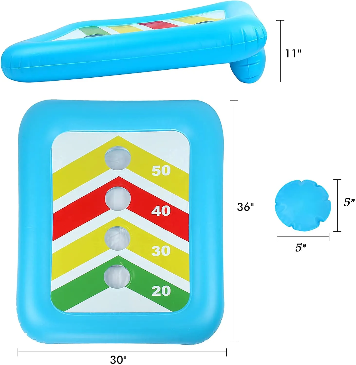 36 Floating Toss Game Inflatable Pool Ring Toss Game Floating Swimming Pool Ring Toy with 4Pcs Water Bags Floating Cornhole Board Set for Multiplayer Water Pool Game Kid Adult