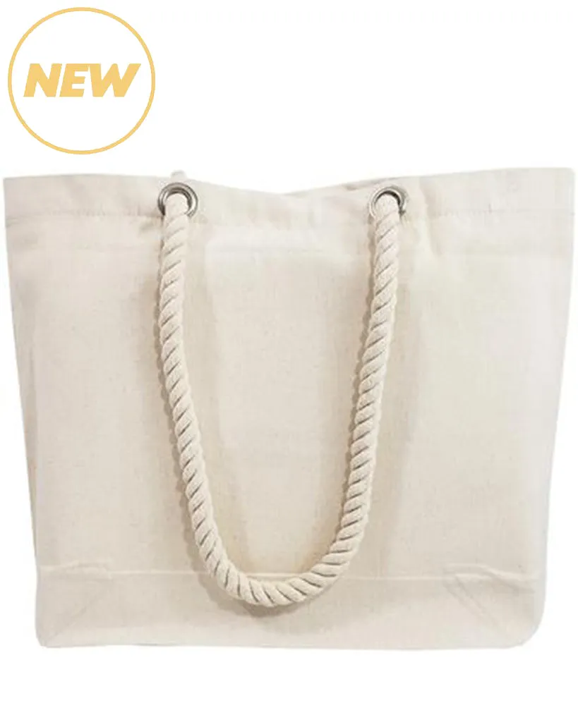 42 ct Canvas Beach Tote Bag with Fancy Rope Handles- By Case