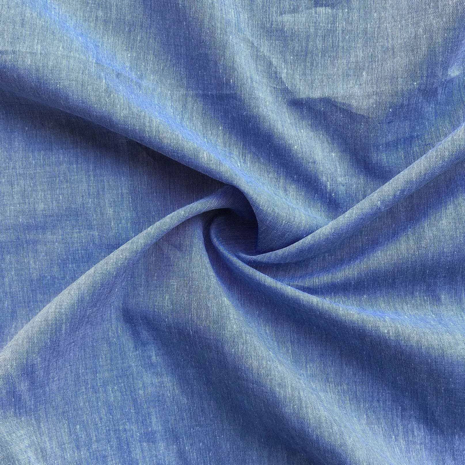 58" 100% Pima Cotton Chambray Voile Baby Blue Light Woven Fabric By the Yard