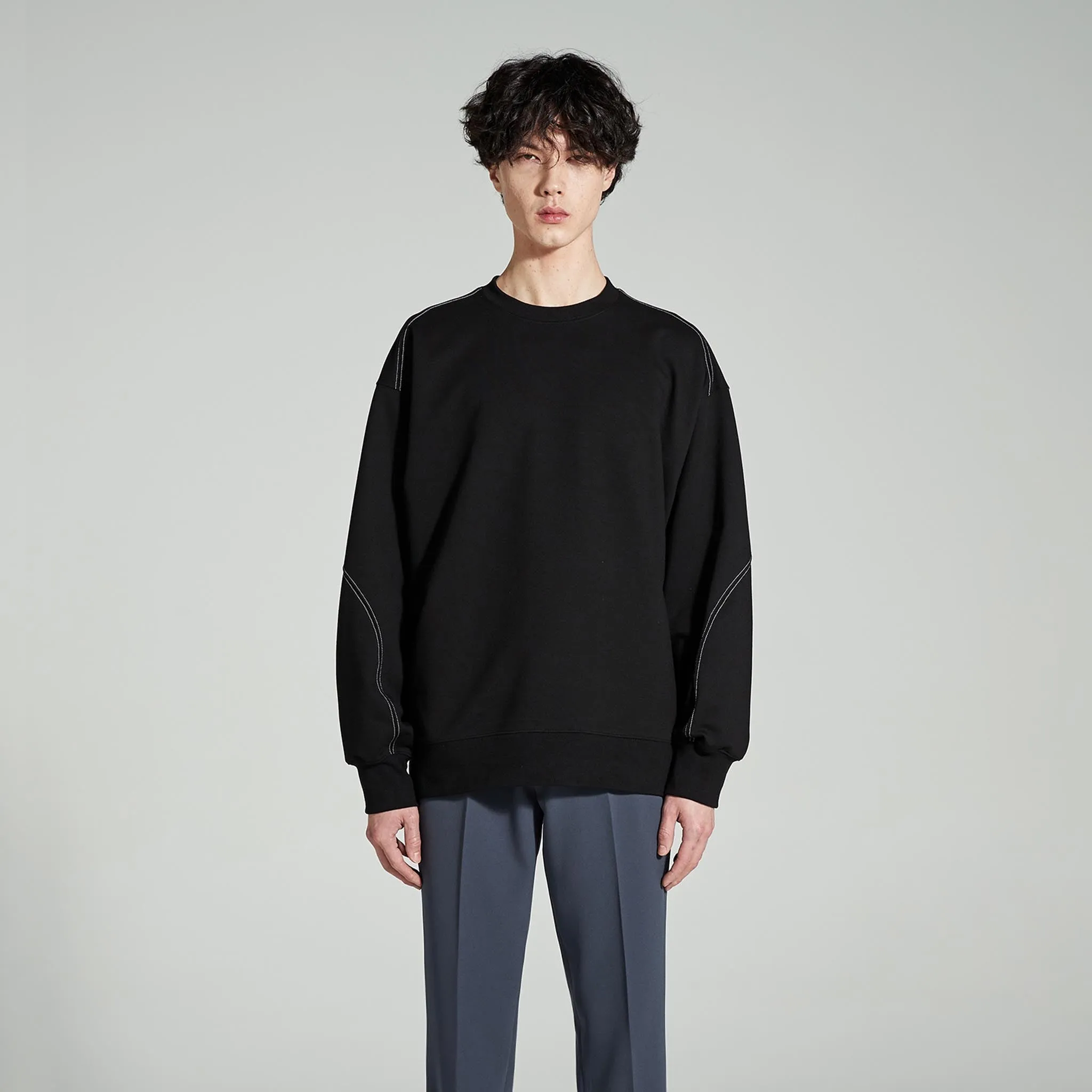 ADD Twist Stitch Cutout Sweatshirt Black