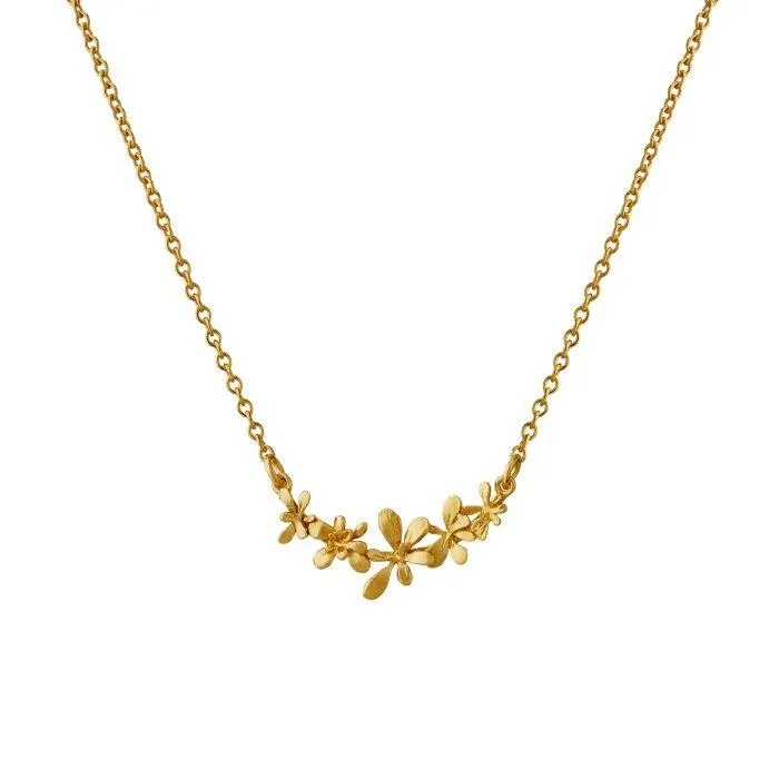 Alex Monroe Gold Plated Sprouting Rosette In-line Necklace