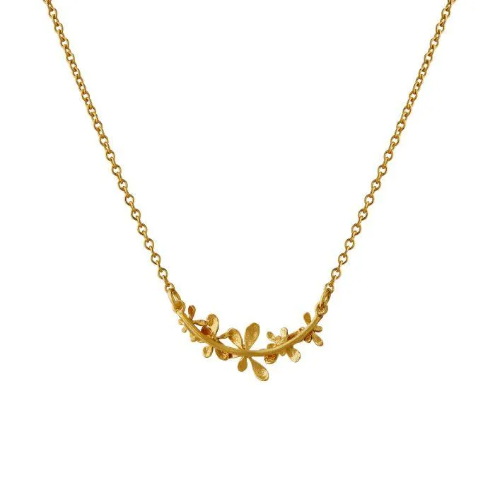 Alex Monroe Gold Plated Sprouting Rosette In-line Necklace