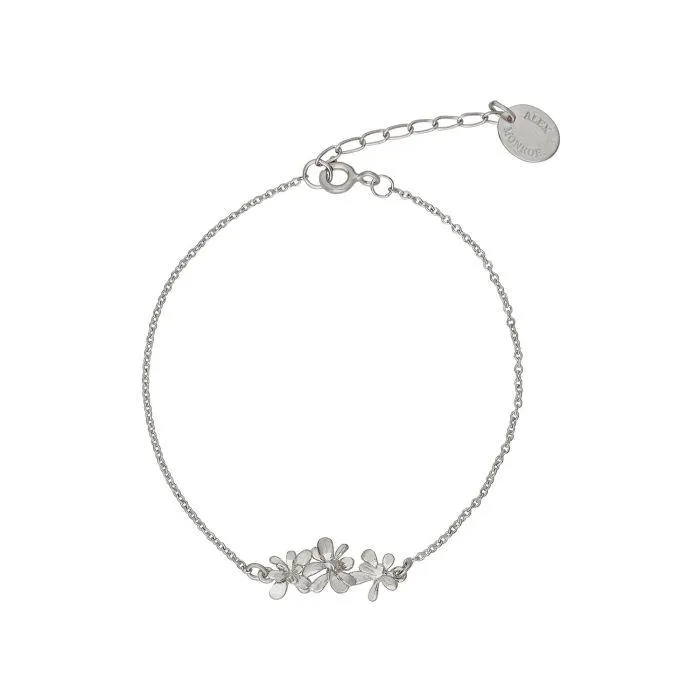 Alex Monroe Sterling Silver Sprouting Rosette In-line Bracelet