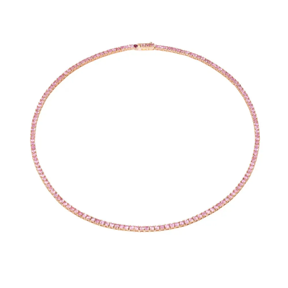 Amanda Pink Sapphire Tennis Necklace