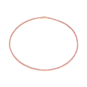 Amanda Pink Sapphire Tennis Necklace