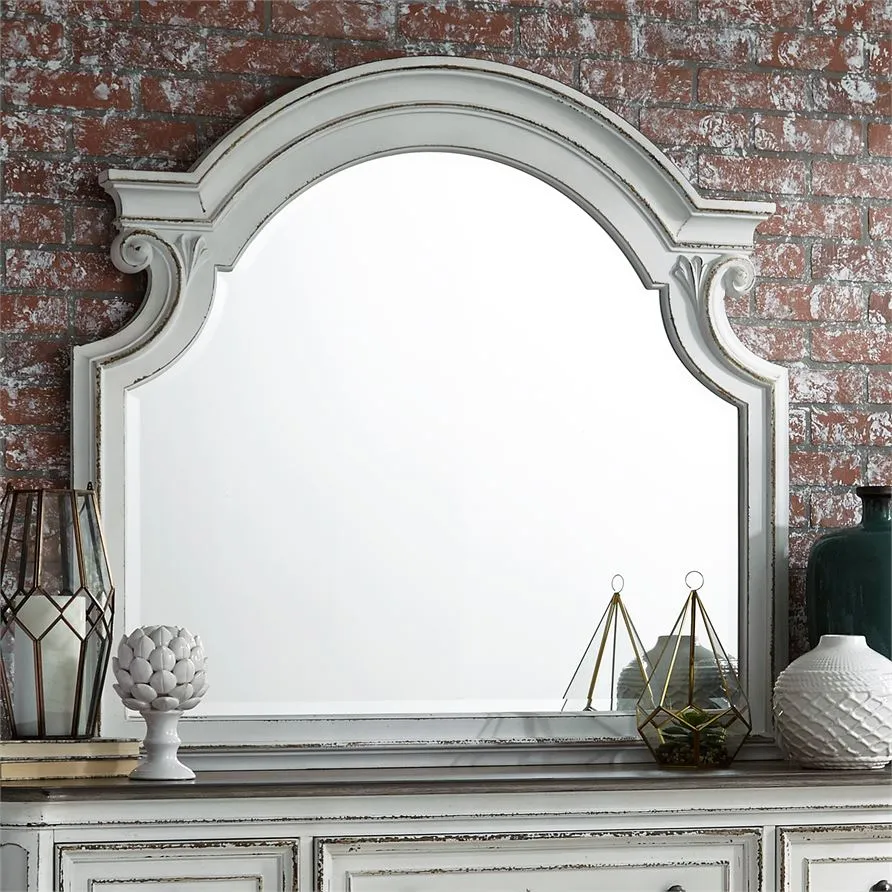 Asalaj Antique White Mirror