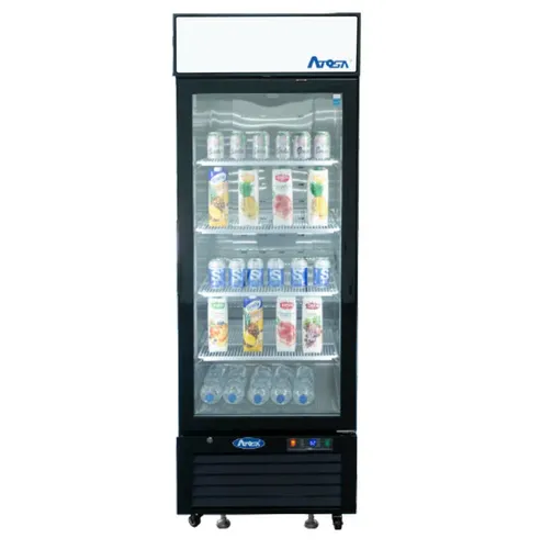 Atosa 24" Merchandiser Refrigerator with 1 Glass Door, Black Exterior