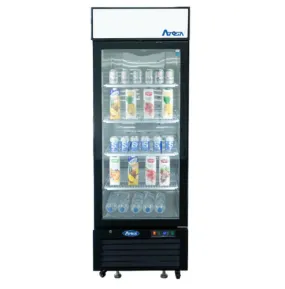 Atosa 24" Merchandiser Refrigerator with 1 Glass Door, Black Exterior