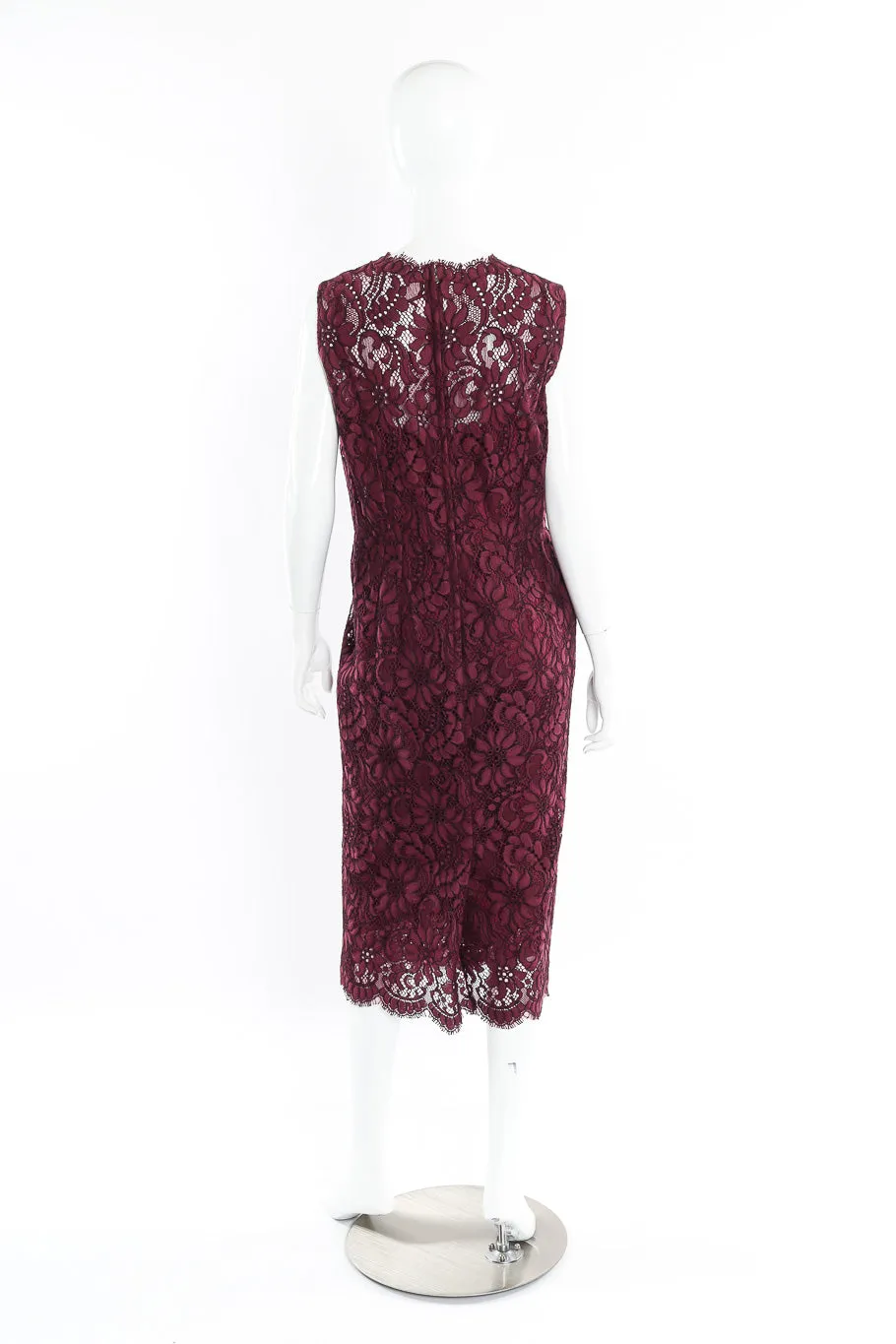 Aubergine Sleeveless Lace Midi Dress