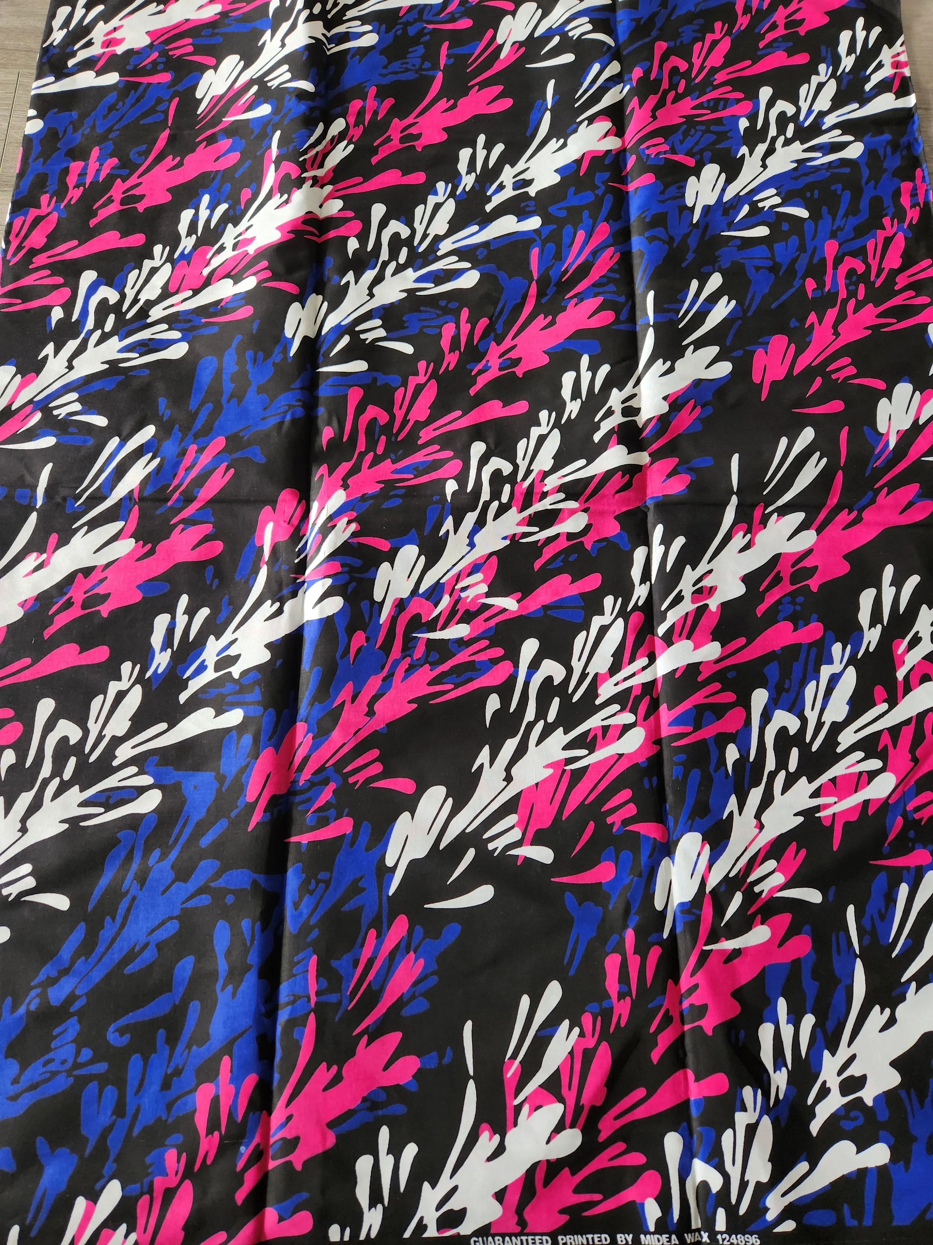 Black and Blue African Print Fabric, Ankara Fabric, AF143