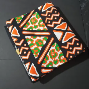 Black and Orange African Ankara Fabric