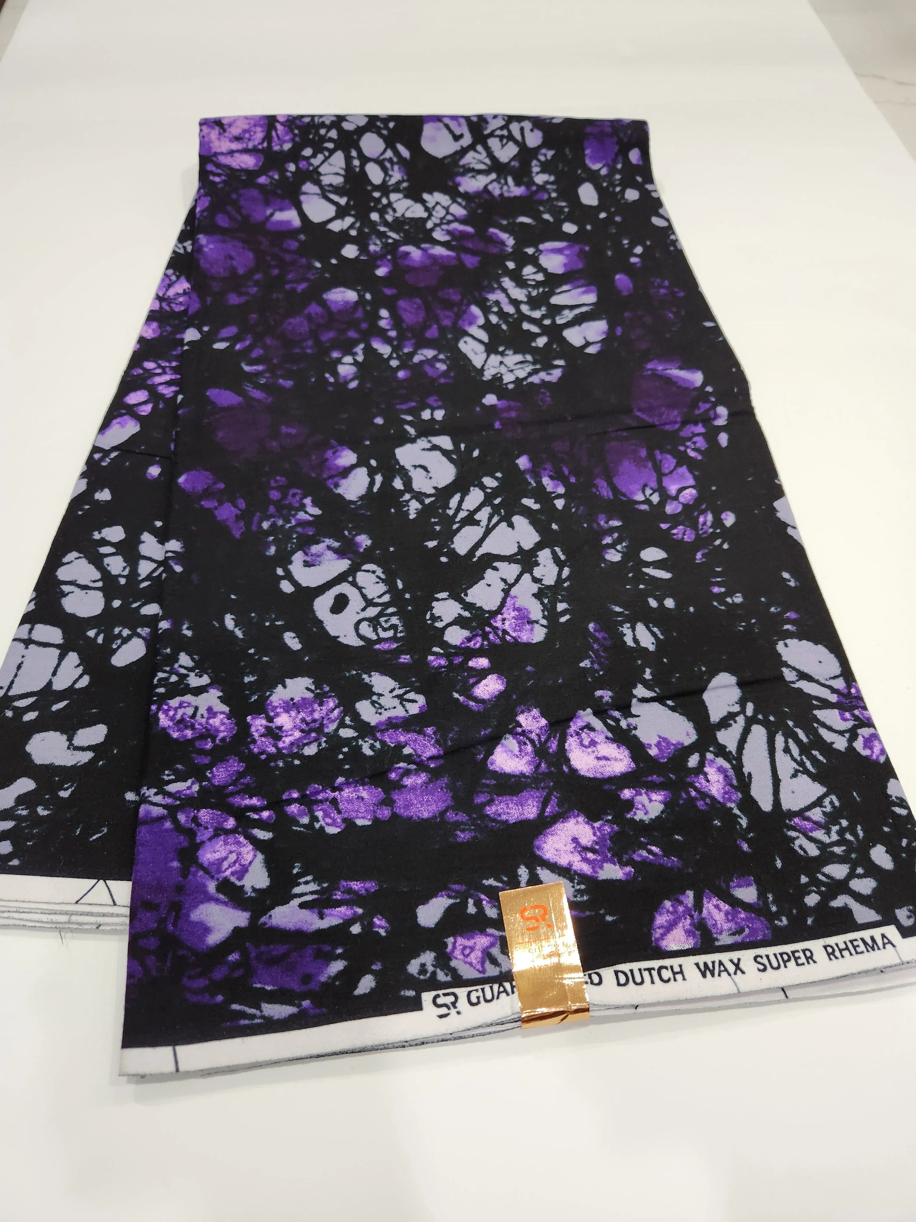 Black and Purple Ankara Print Fabric