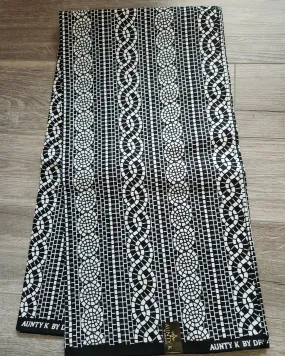 Black and White Monochrome African Print Fabric, Ankara Fabric