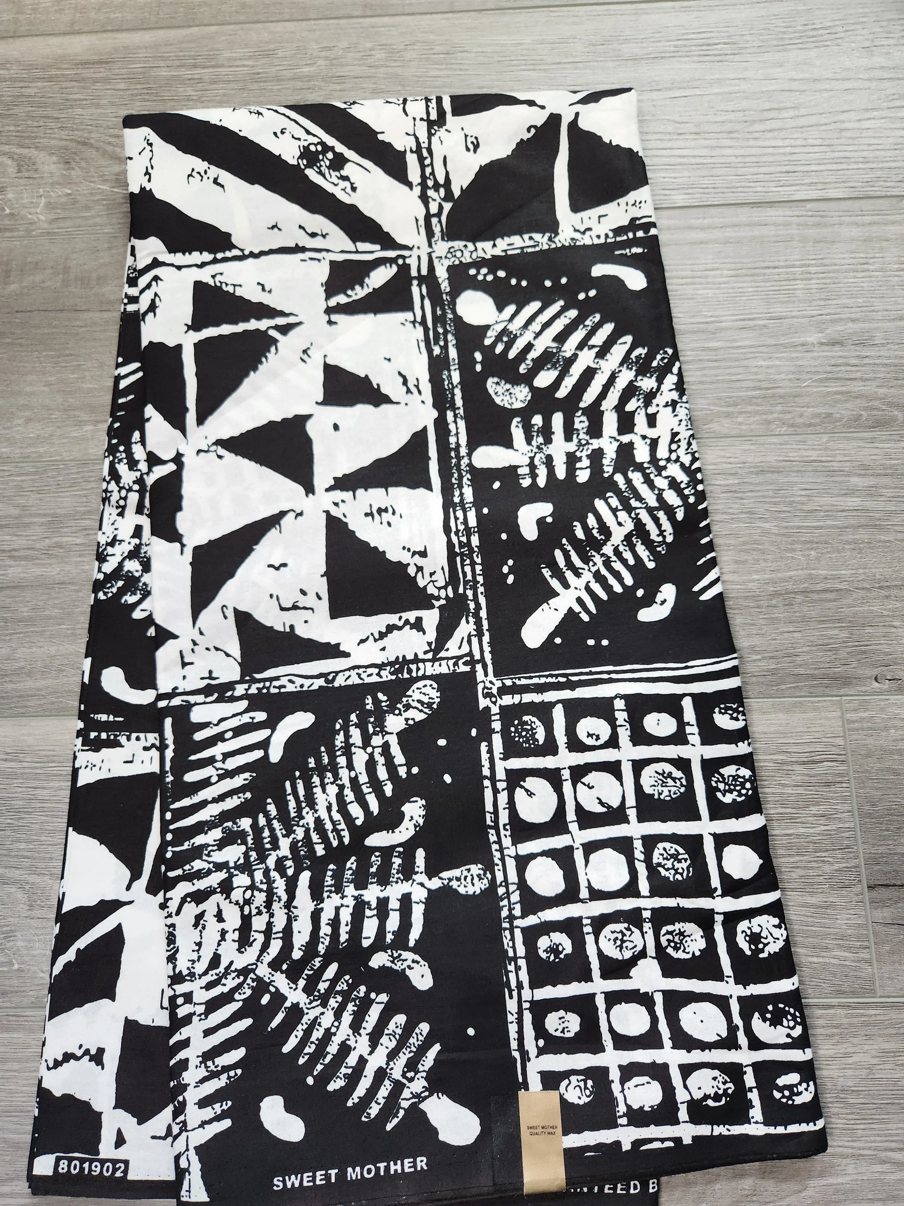 Black and White Monochrome Patchwork, Black and White Ankara Fabric