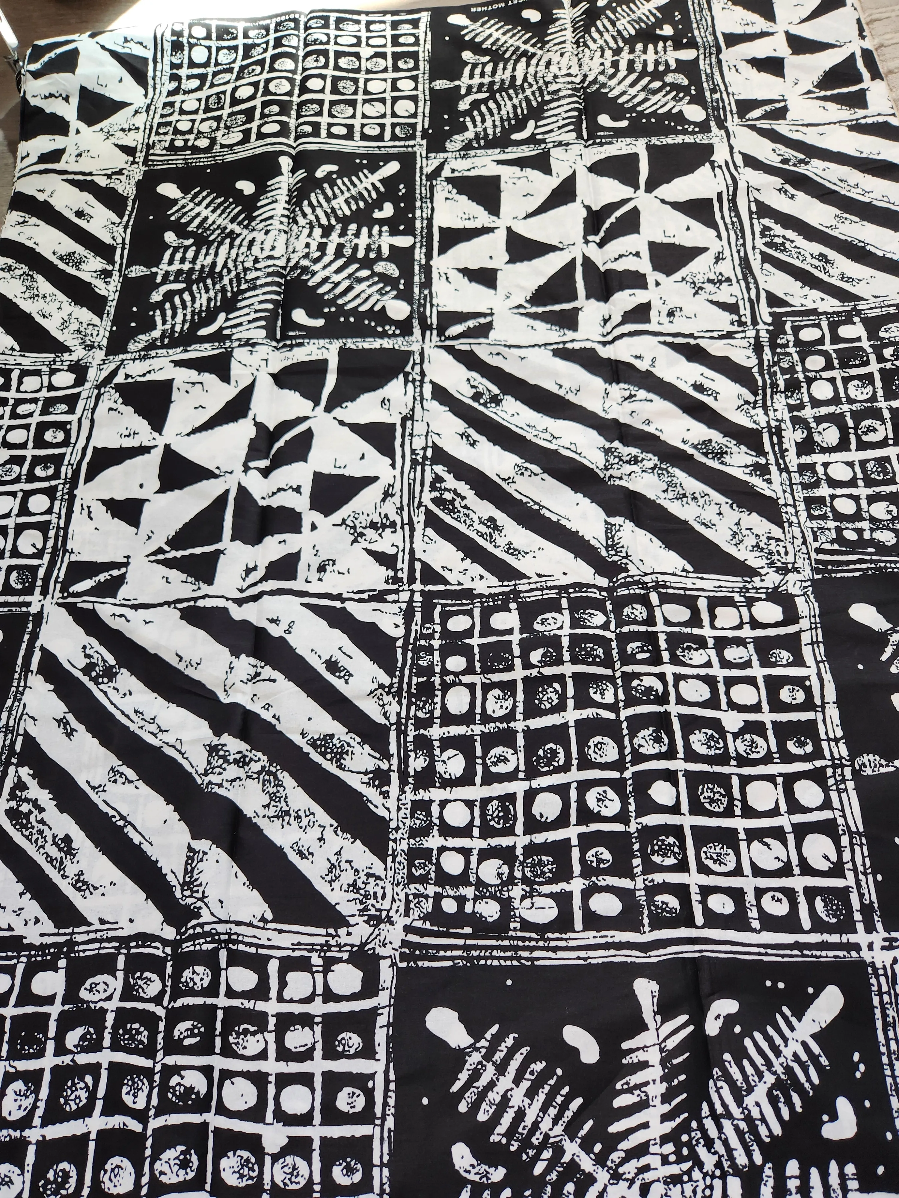 Black and White Monochrome Patchwork, Black and White Ankara Fabric