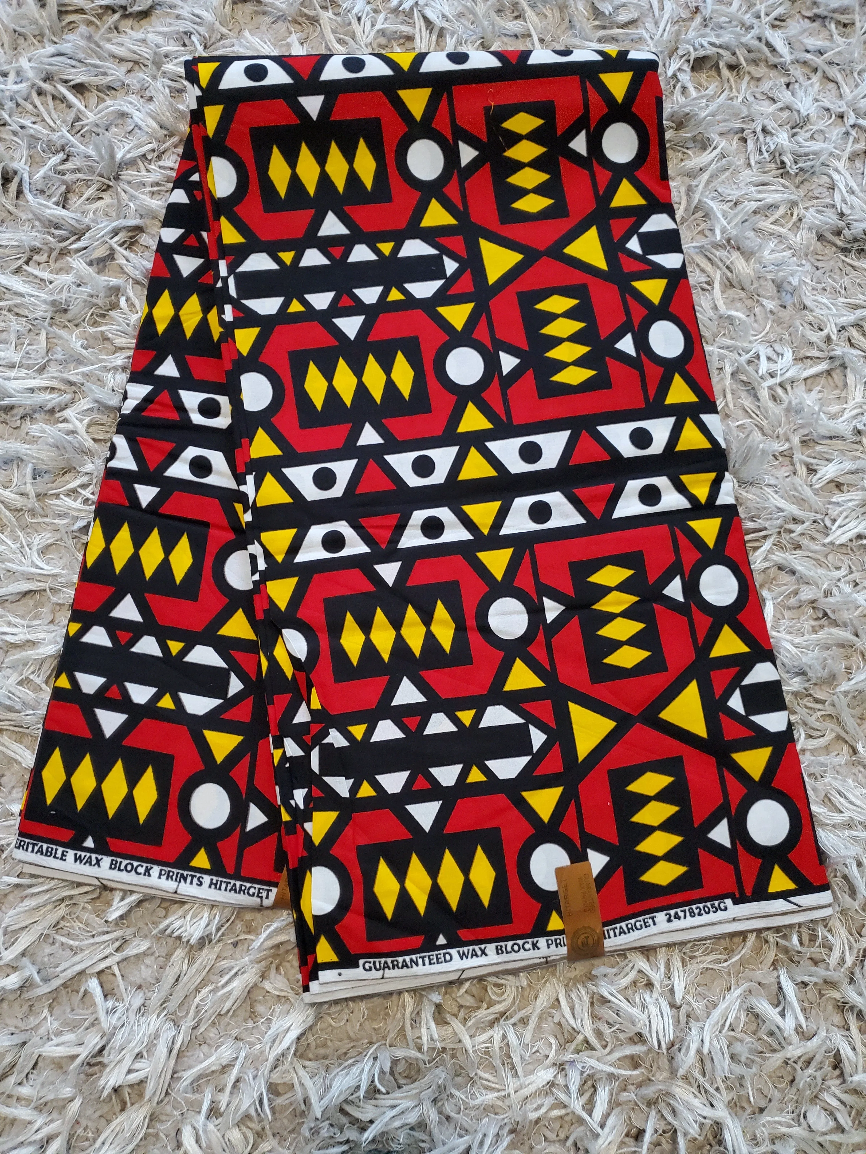 Black, Red and Yellow Samakaka Multicolor African Ankara Fabric