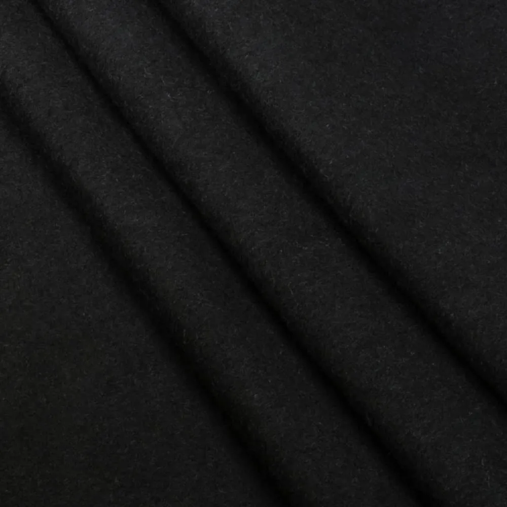 Black Sweatshirt Fleece Fabric 70" Wide - Cotton Polyester Blend | FabricLA