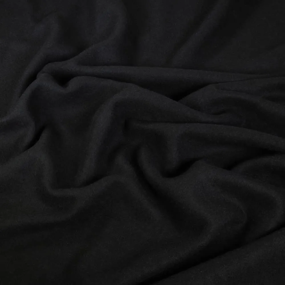 Black Sweatshirt Fleece Fabric 70" Wide - Cotton Polyester Blend | FabricLA