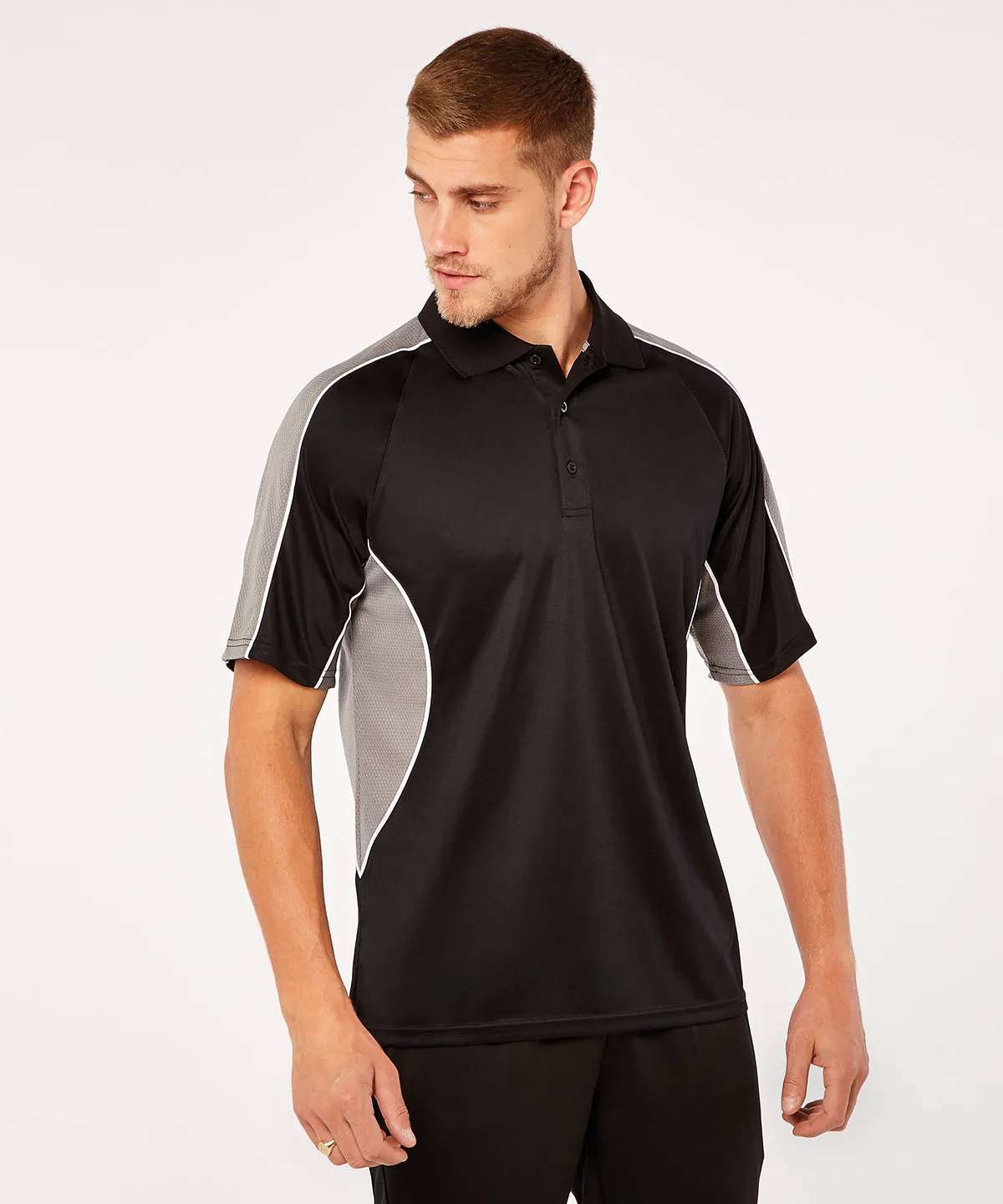 Black/Grey - Gamegear Cooltex active polo shirt (classic fit)