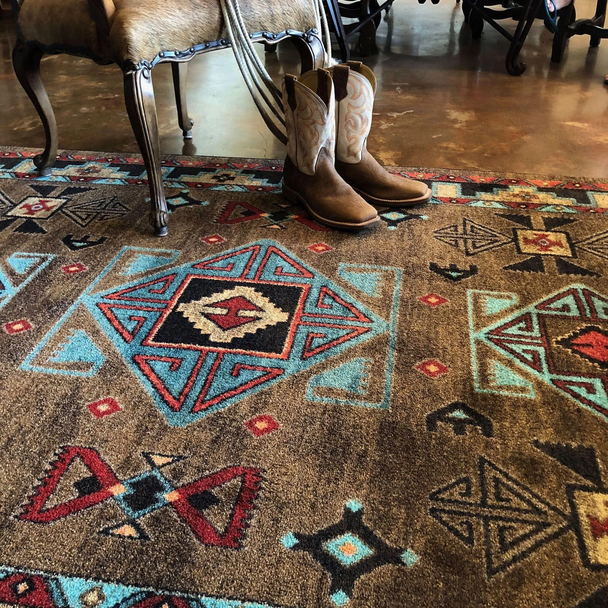 Blue Zircon Southwestern Rugs