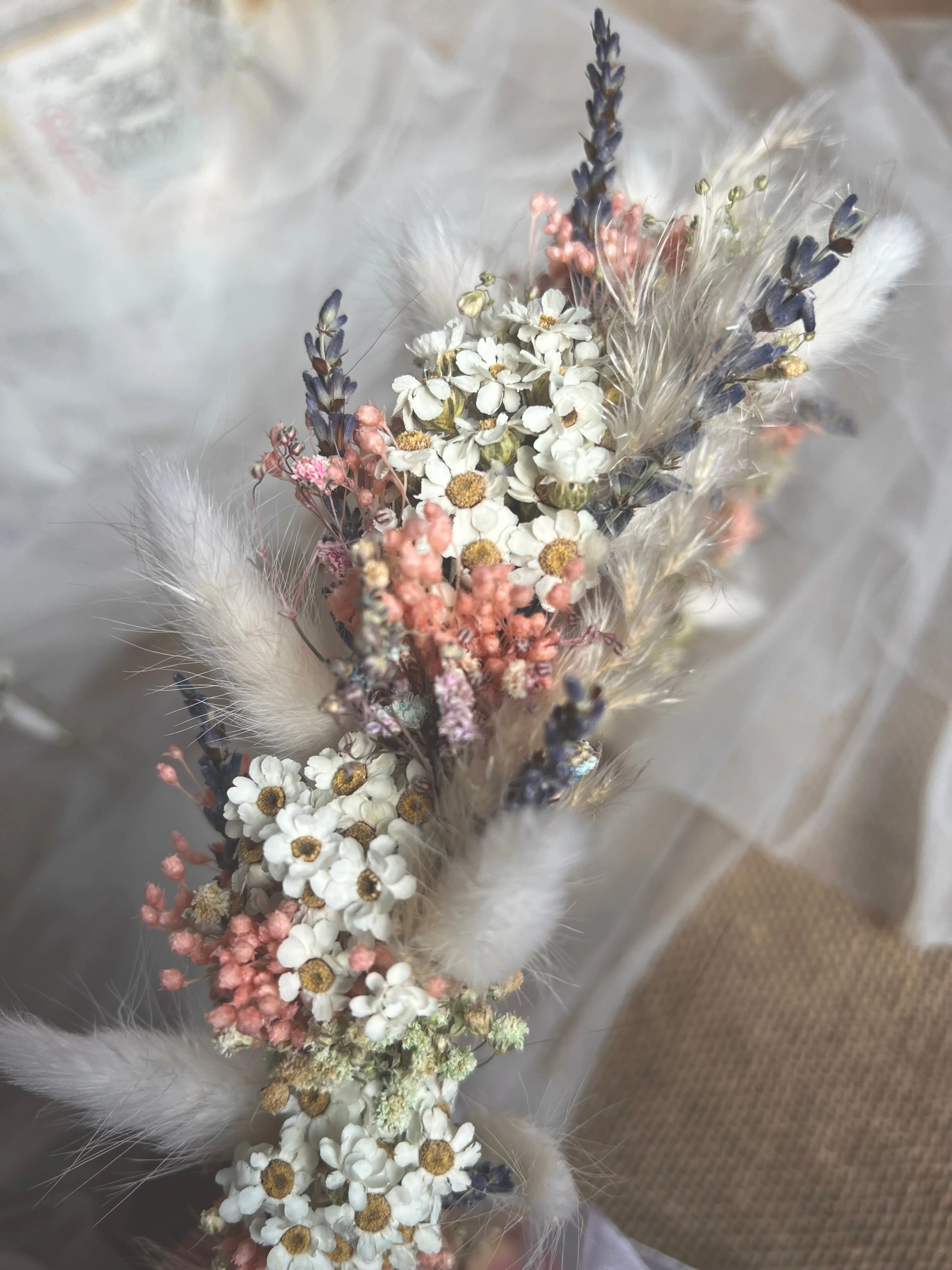 Boho Pastel Flower Crown, Wild Flower Headband, Dried Daisy Headband