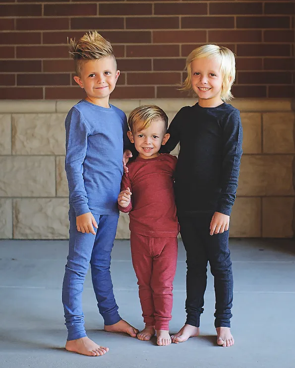 Boys Soft & Cozy Thermal 2-Piece Long Johns | Road w- Baby Blue Stitch