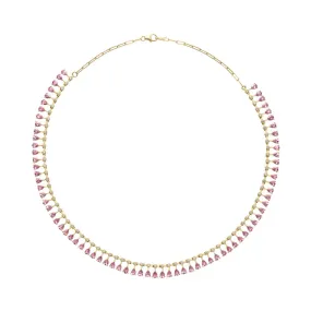 Brianna Diamond & Pink Sapphire Necklace