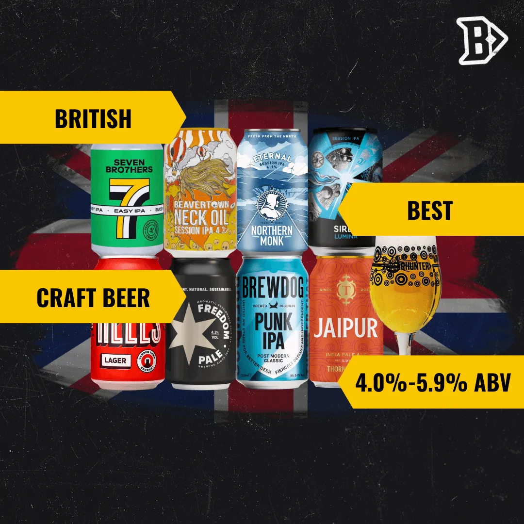 British Best Craft Beer Mixed Case with Glass (8 Pack)