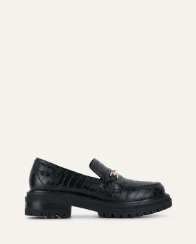 BRIXTON LOAFERS BLACK CROC