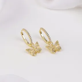 Butterfly Gold Hoop Earrings