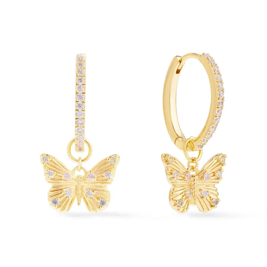 Butterfly Gold Hoop Earrings