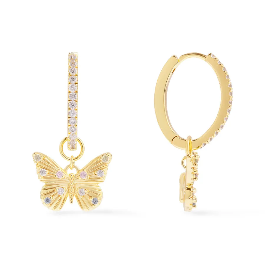 Butterfly Gold Hoop Earrings