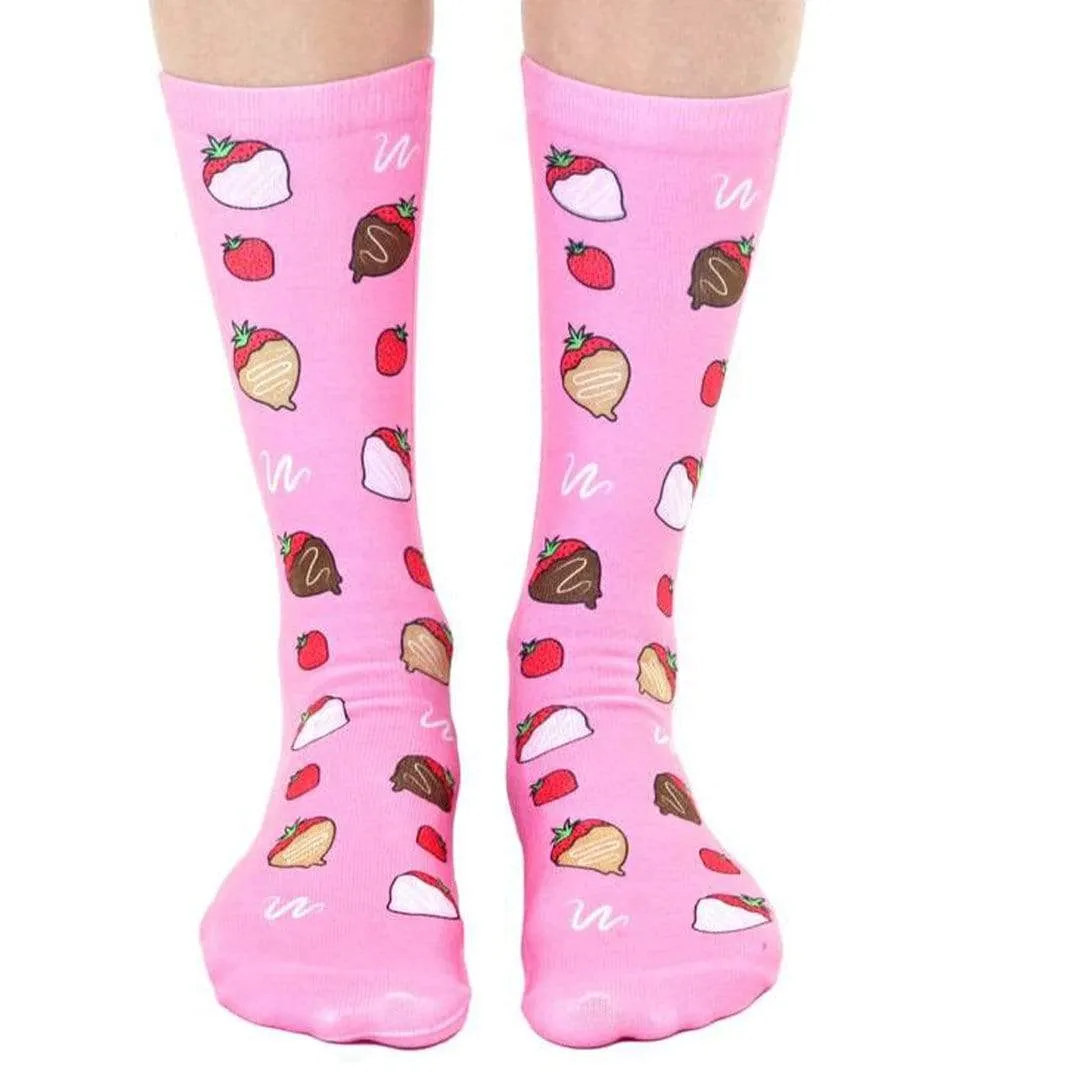 Chocolate Strawberries Unisex Crew Sock