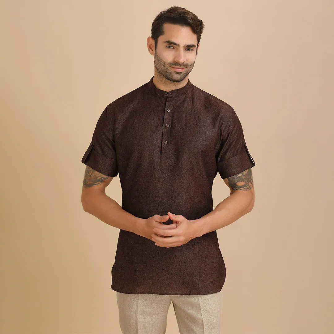 Cocoa Charm  Chocolate Brown Kurta Shirt