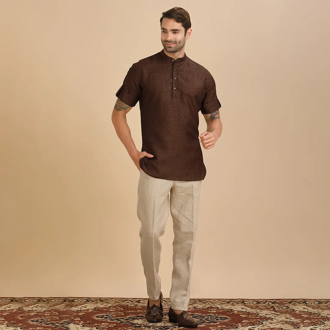 Cocoa Charm  Chocolate Brown Kurta Shirt