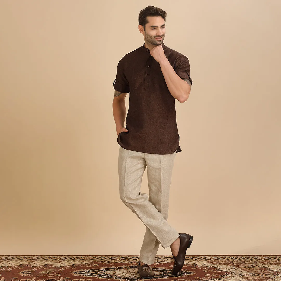 Cocoa Charm  Chocolate Brown Kurta Shirt