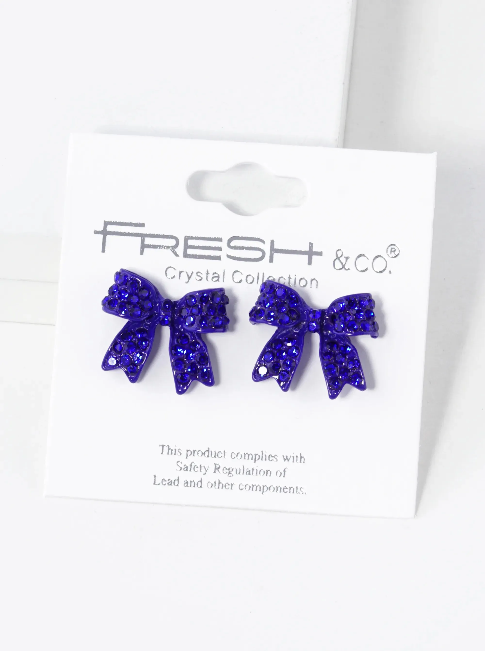 Colored Pave Bow Stud Earring