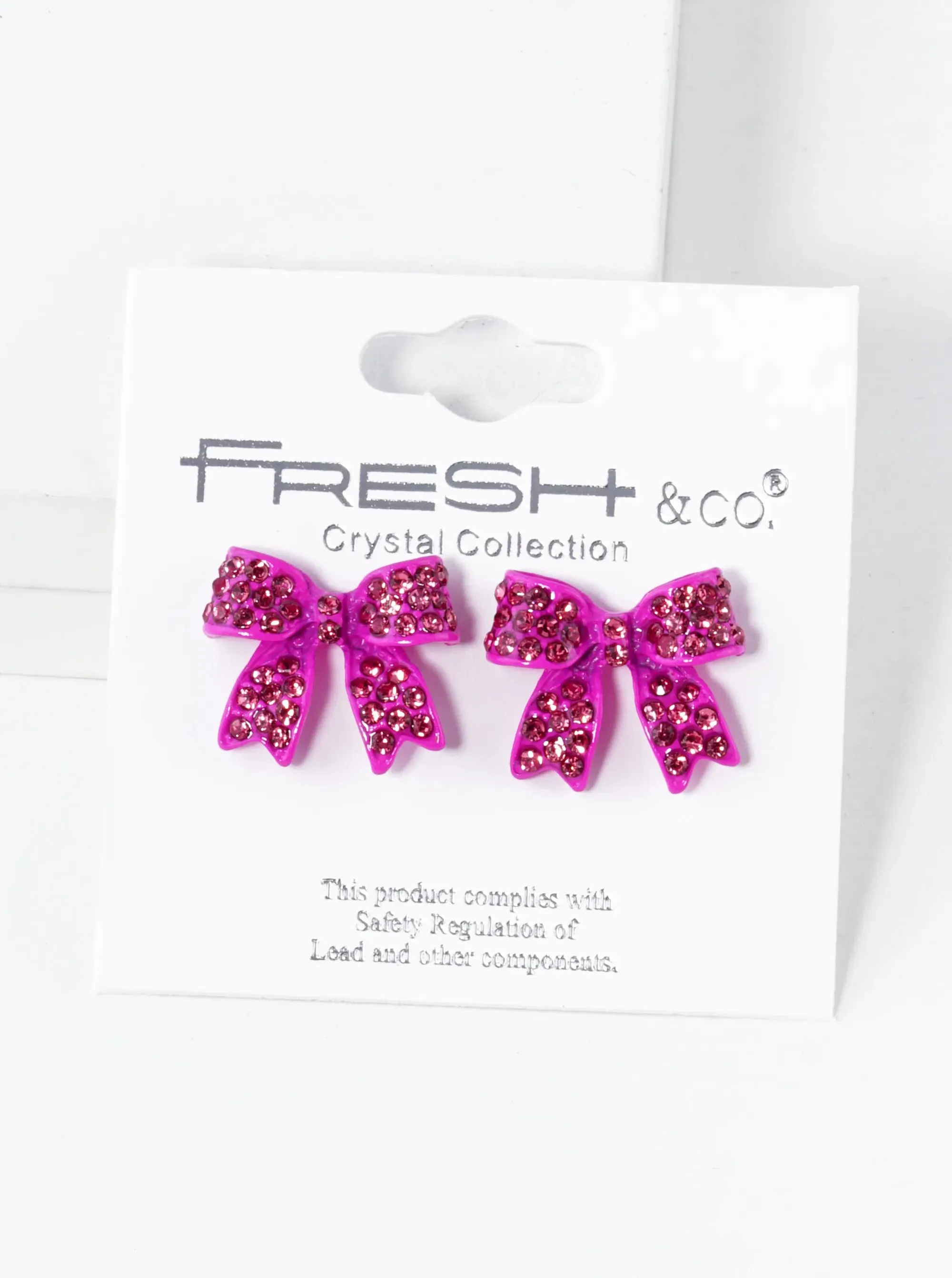 Colored Pave Bow Stud Earring