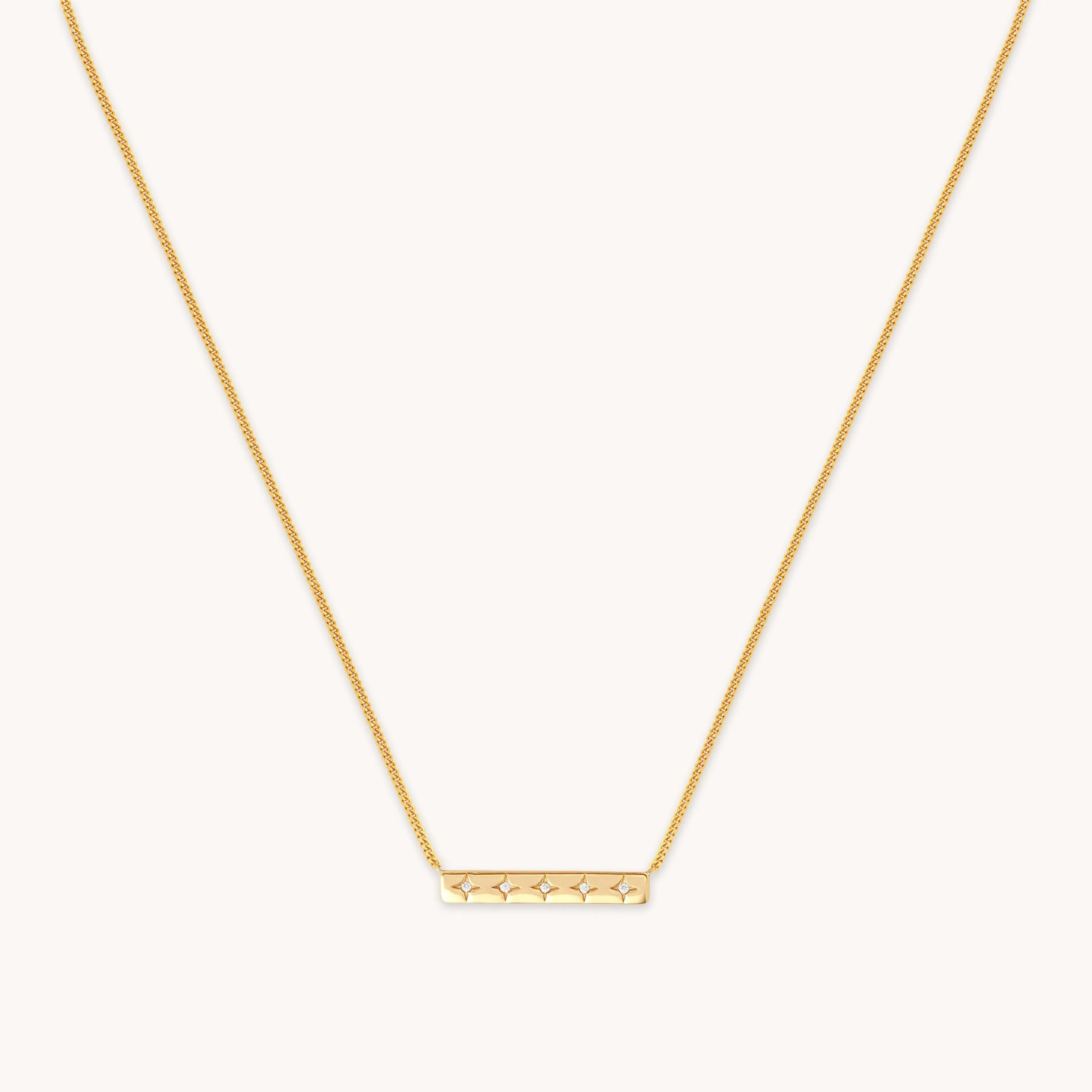 Cosmic Star Bar Necklace in Gold