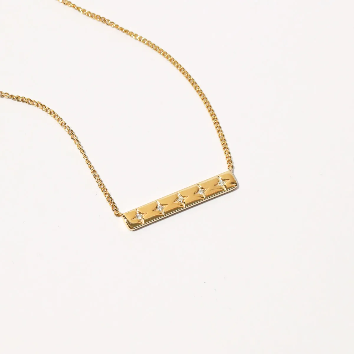 Cosmic Star Bar Necklace in Gold