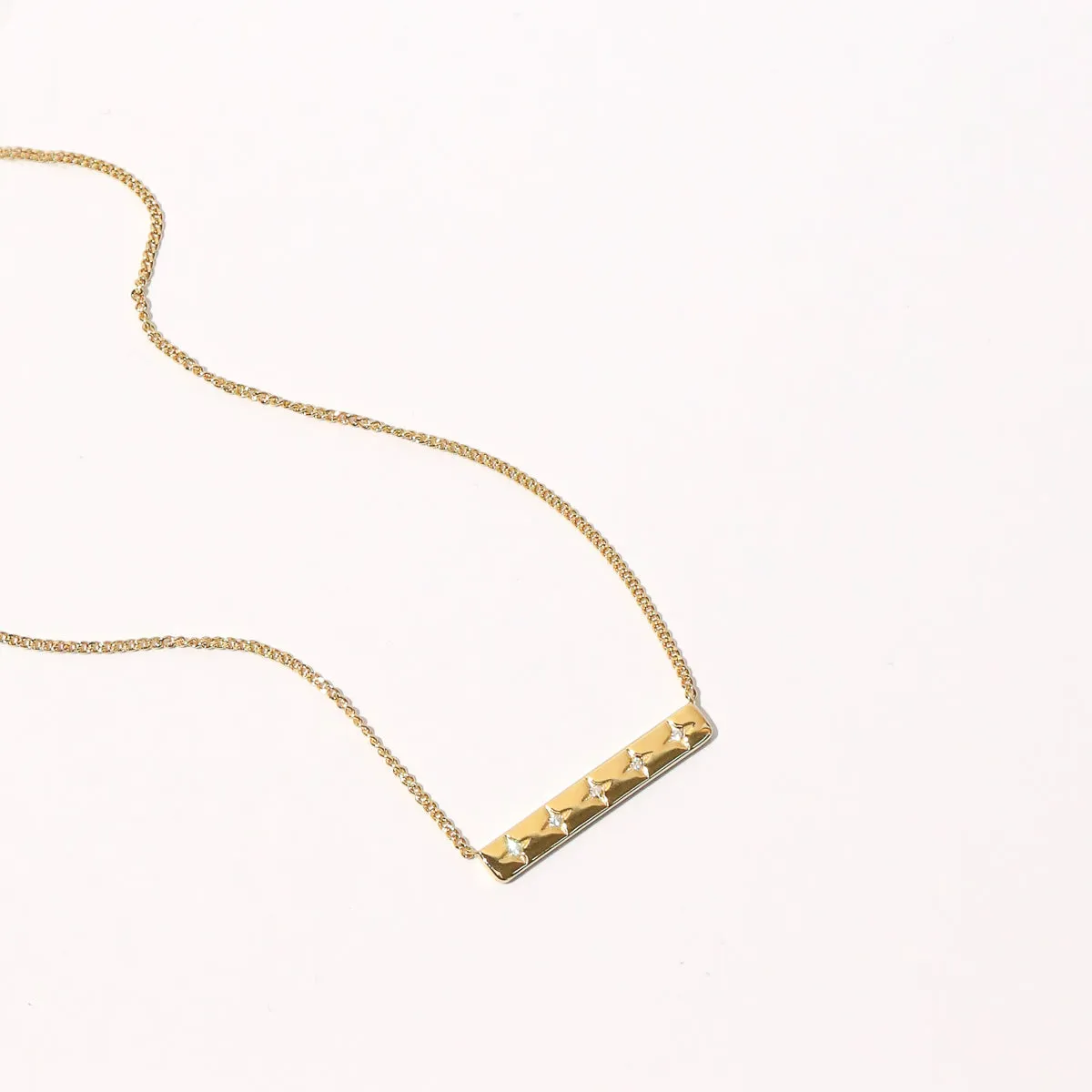 Cosmic Star Bar Necklace in Gold