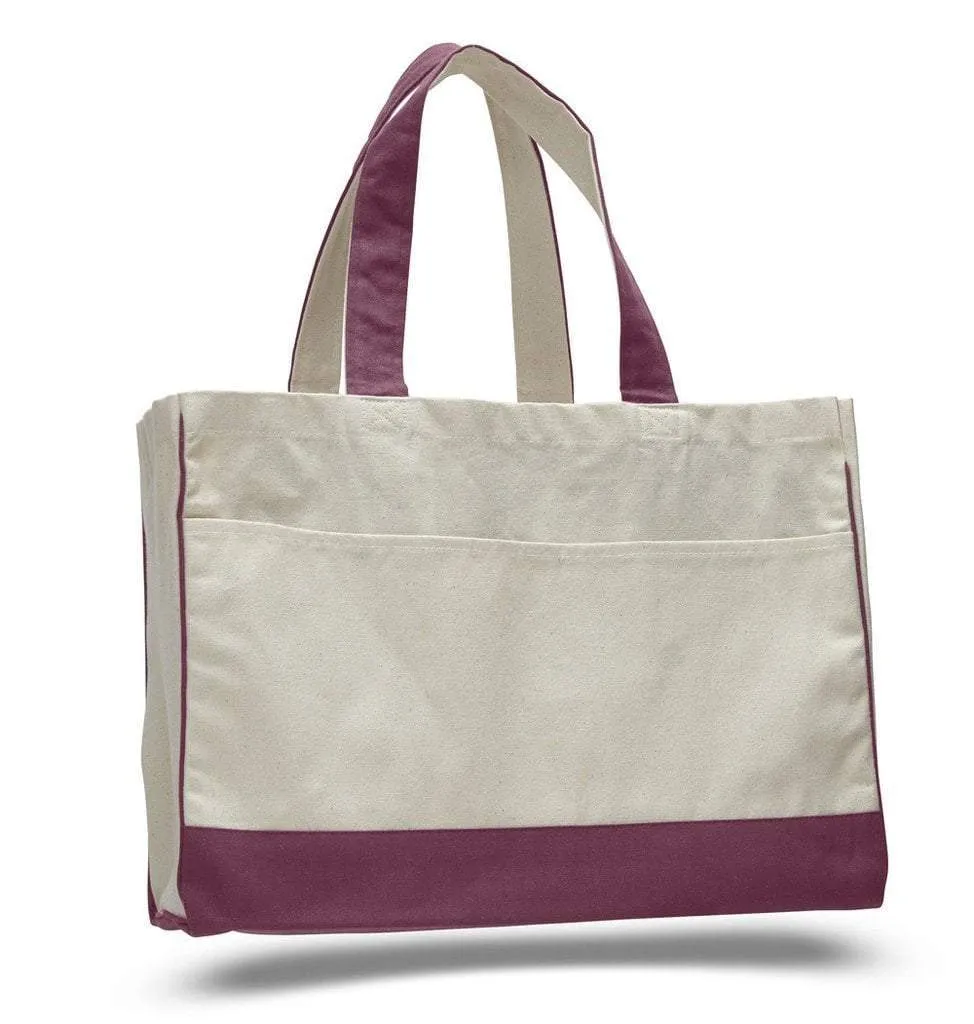 Cotton Canvas Tote Bag with Inside Zipper Pocket