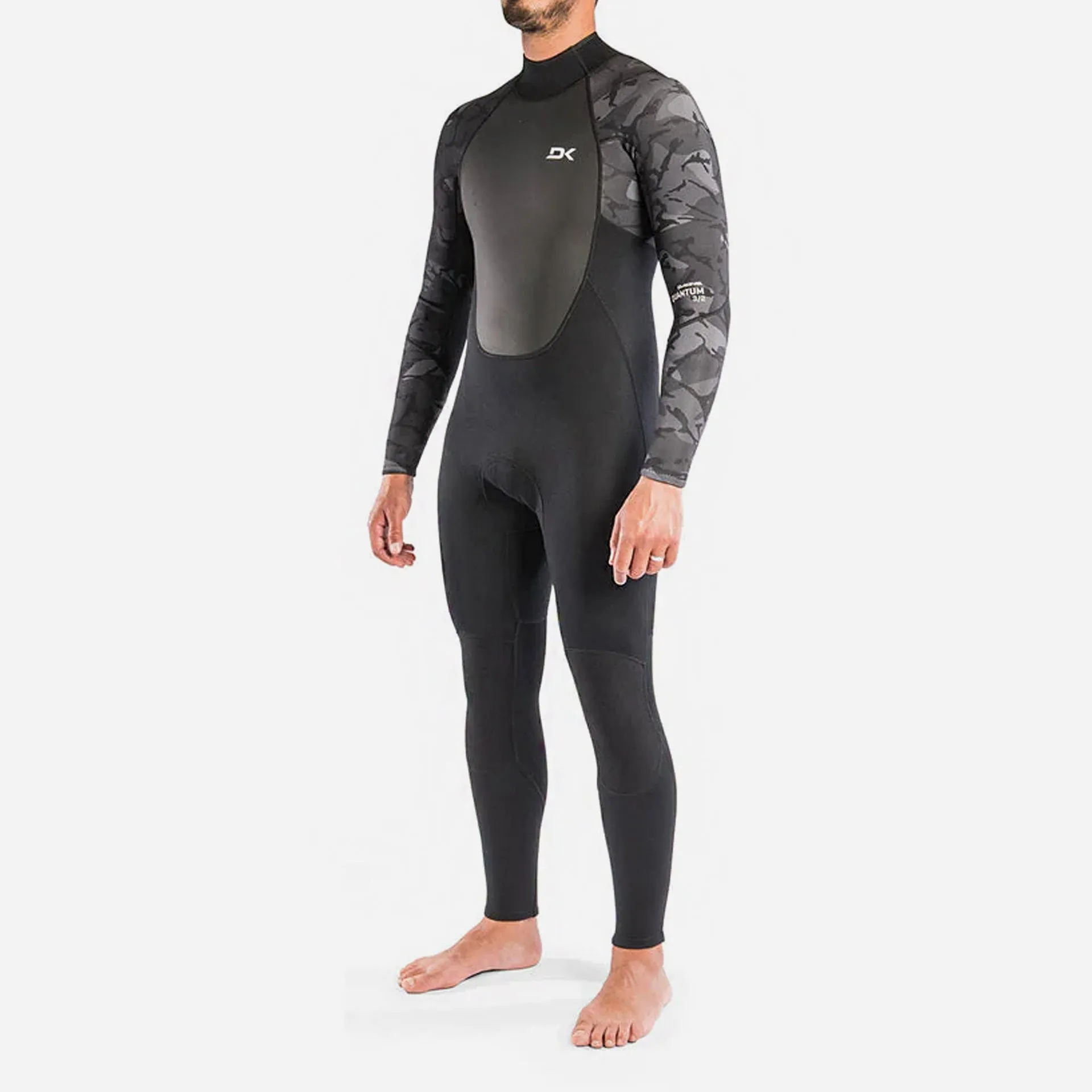 Dakine Mens Quantum Back Zip 3/2 GBS Full Wetsuit - Black Camo/White